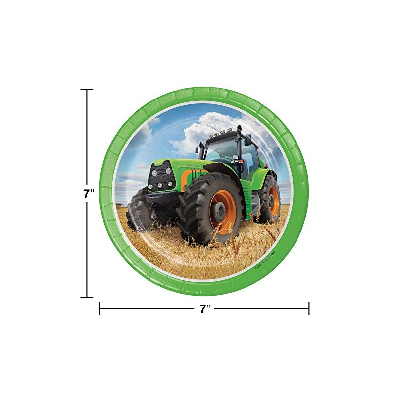 Tractor Time Dessert Plates, 24 ct