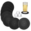 KindGa Coasters for Drinks Black, Absorbent Rubber Coaster Set, Silicone