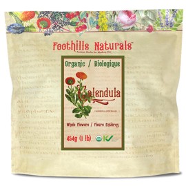 Foothills Naturals Calendula Flowers, Whole Organic - 454g / 1 Pound