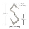 Seekdem SD-LH002SV-6P Lantern S-Shaped Hooks, Set of 6, Silver, All