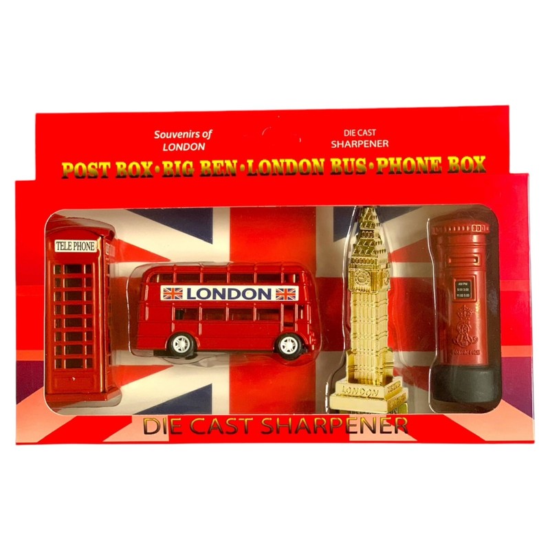 London Souvenir Sharpener Set, Pencil Sharpeners Set of 4 Pieces,