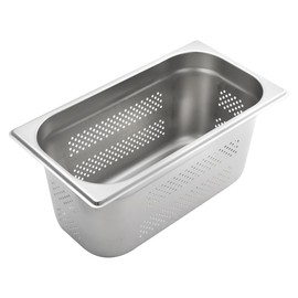 Allpax GN Container 1/3 Stainless Steel, Height 150 mm, with Holes, Food-Safe and Heat-resistant Gastronorm Container, for Draining or as a Cooking Insert in Chafing Dish, Perforated