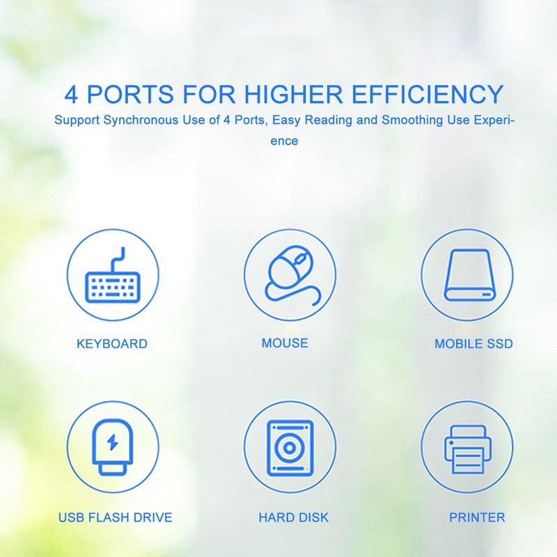 USB to Ethernet Adapter 4 Ports 100Mbps 5Gbps Aluminium Alloy