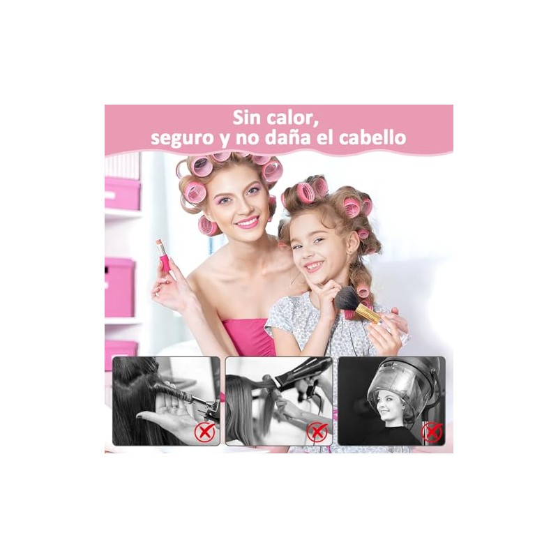 50 pzs Rizadores para el Cabello, 4 Tamaños de Rulos