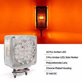 Pro LED 8712Y 45 LED Double Face Turn Signal Light Replaces United Pacific 38712