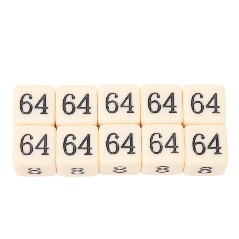 30PCS 6 Sided Number Dice 15.5mm Multiple Of 2 Number