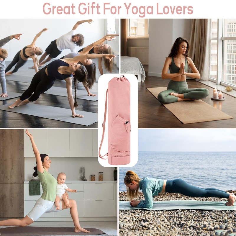 Hensych Yoga Mat Bag, Yoga Mat Holder with Bag, Multi-Function