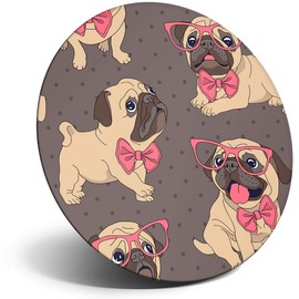 Destination Vinyl ltd Magnet for Refrigerator, Fridge - Cute Puppy Pug Cartoon Dog for Office, Cabinet and Whiteboard, Magnetic Stickers, 13225