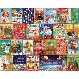 White Mountain 1000 Piece Jigsaw Puzzle Winter Christmas Holiday Puzzles for Adults and Kids 24"x30" Large Pieces - Christmas Calendar