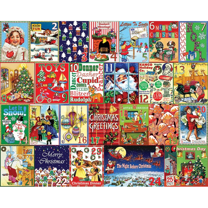 White Mountain 1000 Piece Jigsaw Puzzle Winter Christmas Holiday Puzzles