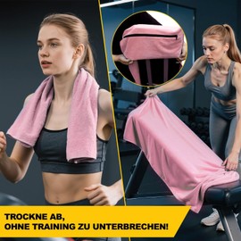 POWER GUIDANCE Fitness Towel, Sports Towel Set, Ultra Absorbent & Compact, Microfibre Sports Towel with Zip Pocket for Gym and Training, Extra Soft, Machine Washable (Pink)