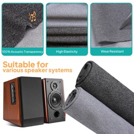 Waterproof Speaker Grill Cloth,Dustproof Speaker Cloth,Durable for Speaker Repair,Home Vintage Speakers Grills Fabric (Black, 20inchx55inch)