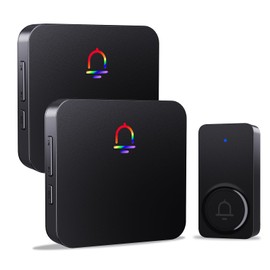 Wireless Doorbells for Home with 2 Plug-In Receivers, Waterproof Door Chime at Over 1300 Feet,Door Bell Ringer Wireless,With a Maximum Volume of 120 dB, Adjustable Volume and LED Flash