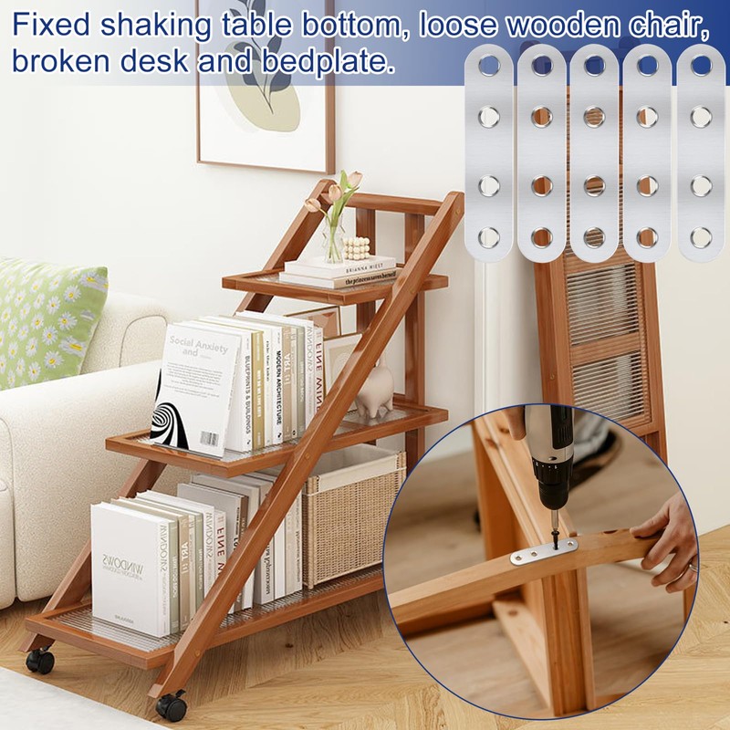 Flat Brackets for Wood, 20 Pcs Stainless Steel Mending Plates