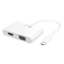 j5create USB-C to HDMI & VGA Adapter with USB 3.0 Port & USB-C Power Delivery Charging Port