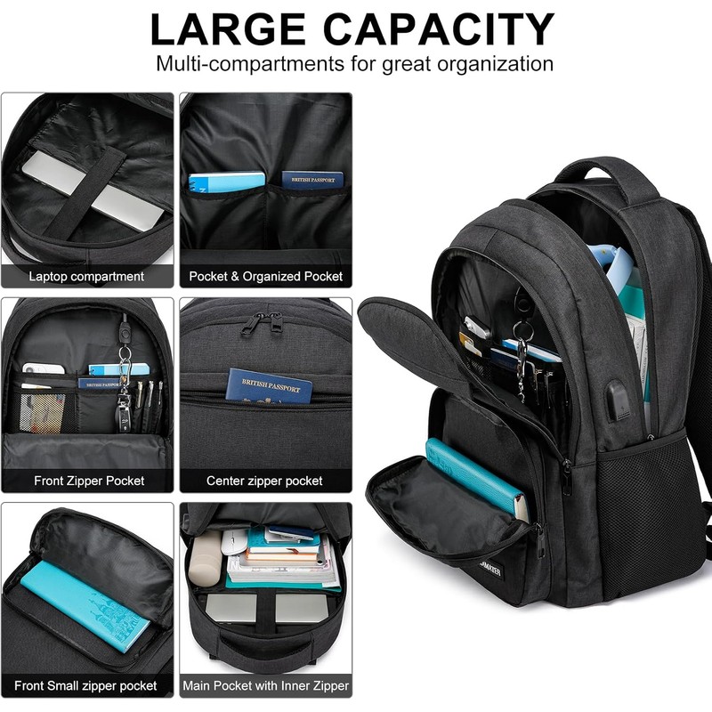 Mochilas para computadora portátil para hombres y mujeres, mochila escolar