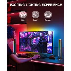 LED Light Bar, TV Backlight, Music Sync RGB LED Light Bar, Gaming Lamp Works RGB Ambient Smart Sync with Music and App Control for Gaming, Decoration, TV, Room Decoration, Black