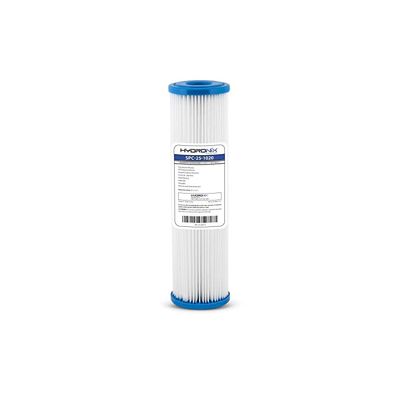 Hydronix SPC-25-1020 Universal Whole House Sediment Pleated Water Filter, Washable