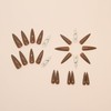 JUSTOTRY 24 Pcs Brown and Beige Press on Nails Stiletto