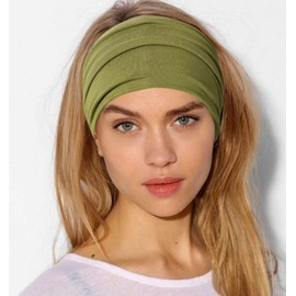 Zupro Fashion Wide Headbands 2 PCS for Women Headband Non Slip Elastic Soft Cotton Cloth African Sport Yoga Running Workout Turban Hair Bands Hair Accessories Head Wraps for Women and Girls