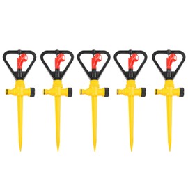 LIVLOV 5PCS Sprinklers for Yard,Water Sprinkler for Lawn,Garden Sprinkler,Oscillating Sprinkler,Adjustable Sprinkler,Spray Diameter 0 to 12 Meters., Yellow/black/red, L0427360