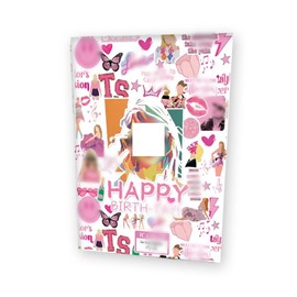 Kakbpe Popular Singer, Gift Wrapping Paper,Gift Wrap Sheets, 5Sheets, 20X30 inches, Folded flat sheets, Red/Pink, Birthdays, Events.