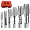 6-Piece NPT Pipe Tap Set, Precision Carbon Steel NPT Tap