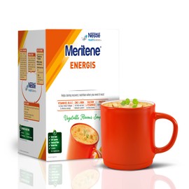 Meritene Energis Vegetable Soup | 50g Sachets, Pack of 10 | Proteins, Vitamin and Minerals Soup Mix