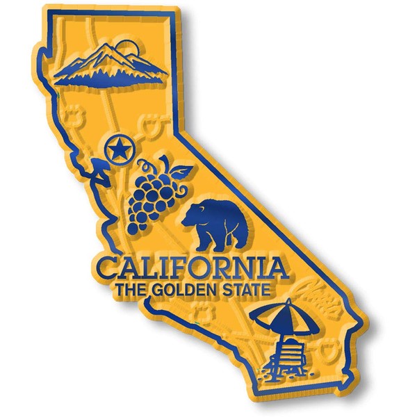 California Small State Magnet by Classic Magnets, 2.1" x 2.5",