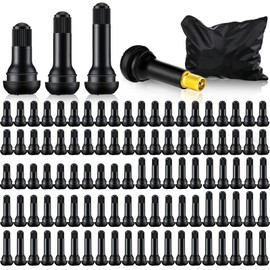 Frienda 100 Pcs Tire Valve Stems TR412 TR413 TR414 Rubber Black Snap-in Valve Stems Standard Length Replacement for Car Tubeless Rim Holes