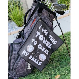 SHANKITGOLF Funny Golf Towel Gag Gift Clean Golf Balls Fun Golf Accessories With Clip For Golf Bag