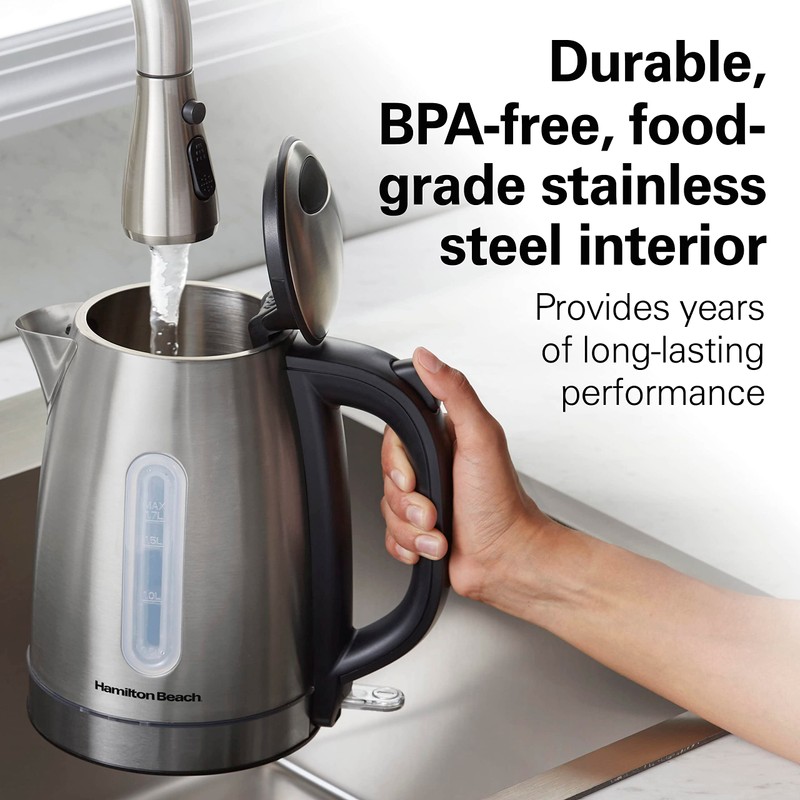 Hamilton Beach Electric Tea Kettle, Water Boiler & Heater, 1.7