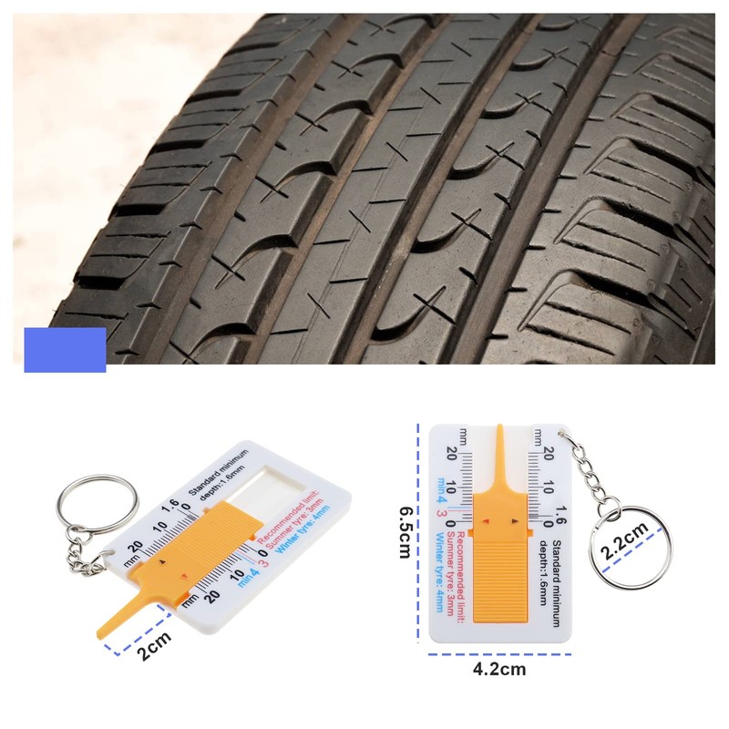 SING F LTD 8PCS Tyre Tread Depth Gauge 0-20 mm