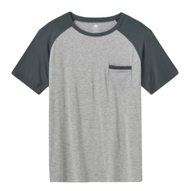 MoFiz Men's Pajamas Set Short Sleeve Tops Bottom Pants Modal Pajamas Christmas Pijama Set Sleep Night Suit Set Comfort (B-Grey Blue Set XXL)