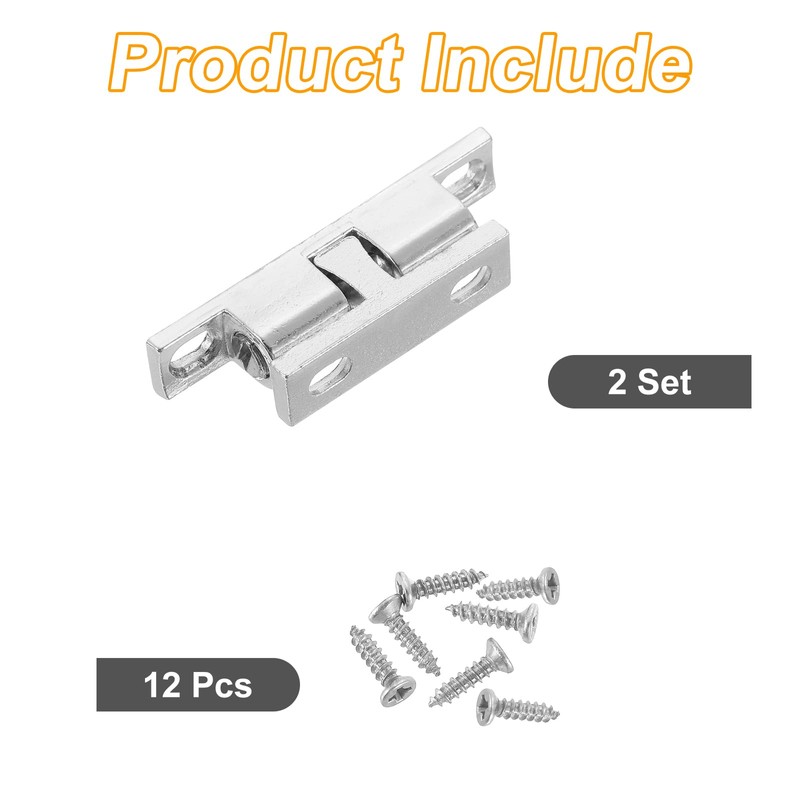 sourcing map 2Pcs Cabinet Latch Double Roller Catch, Lock Stop