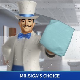 MR.SIGA Ultrafein Mikrofaser Reinigungstücher Putztücher Fensterputztuch Fenster Tücher Mikrofasertücher Geschirrtücher für Scheiben & Spiegel, 6 Stück, 35x40cm (13.7" x 15.7")