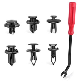 DGYACHOR 120 Pcs Car Rivets 6 Types Nylon Plastic Bumper Fastener Fender Fastener Push Rim Clip Universal Black