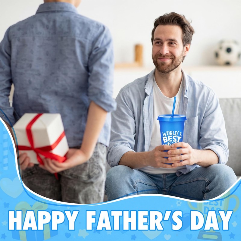 Rtteri 12 Pcs Father's Day Appreciation Cups Gift Bulk World's