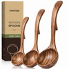 Wooden Spoons for Cooking: 3 Size Teak Wooden Ladle