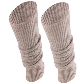 TODO Ladies Warm Wool Leg Warmers - Knee Warmers Soft Flexible Leg Warmers for Winter When It's Cold, Beige - Regular Long