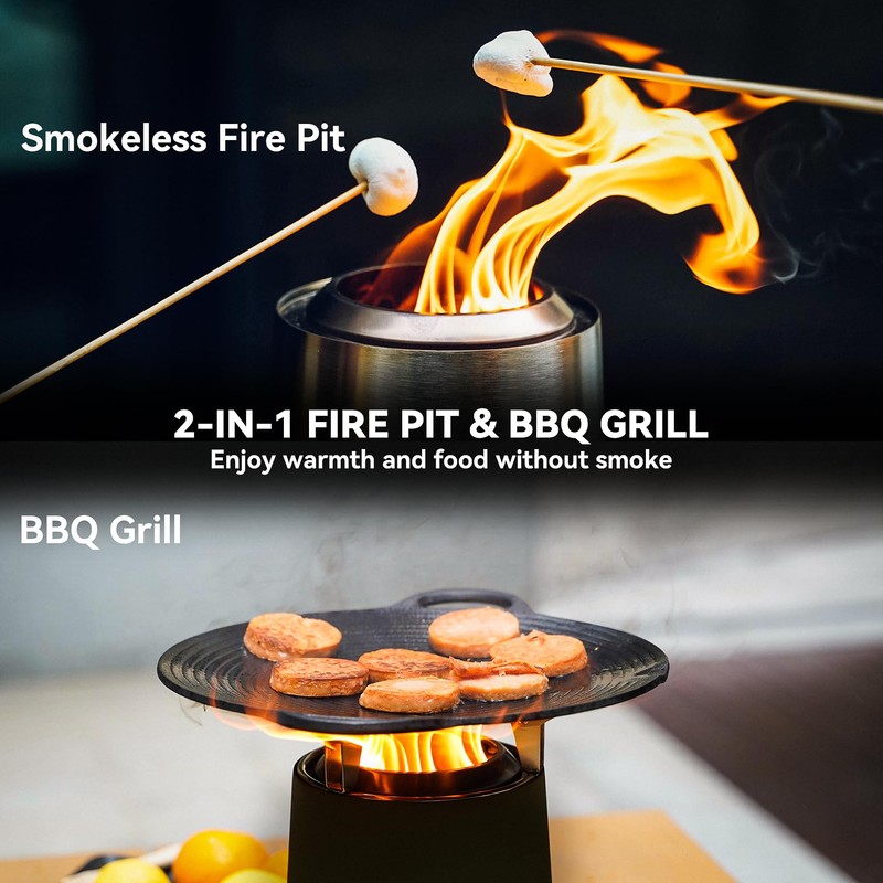 Onlyfire Smokeless Fire Pit with Carrying Bag & Top Bracket,