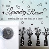 Laundry Room Wall Decal, Wash Dry Fold Repeat Flower Vase