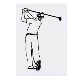 'Golfer Man' Temporary Tattoo - Water Resistant, Skin-Safe, Non-Toxic Transfer (TO00024343)