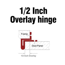 Vallecloud 4 Pack (2 Pair) Antique Brass Cabinet Hinges for Kitchen Cabinet Door, Partial Wrap Self Closing 1/2" Overlay Kitchen Cabinet Hinges, Semi Hidden Cabinet Hinge for Cabinet Doors