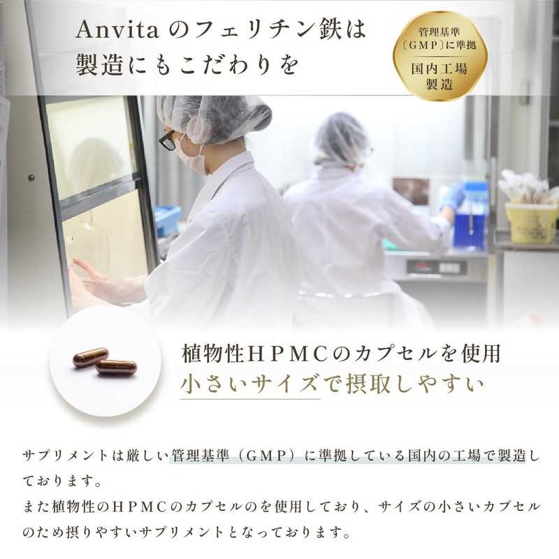 ANVITA Ferritine Iron (100% Plant-Derived) Preservation Iron Supplement, 0.3 oz