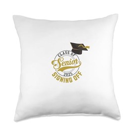 Class of 2025 Senior Autograph High School Graduation Party Throw Pillow