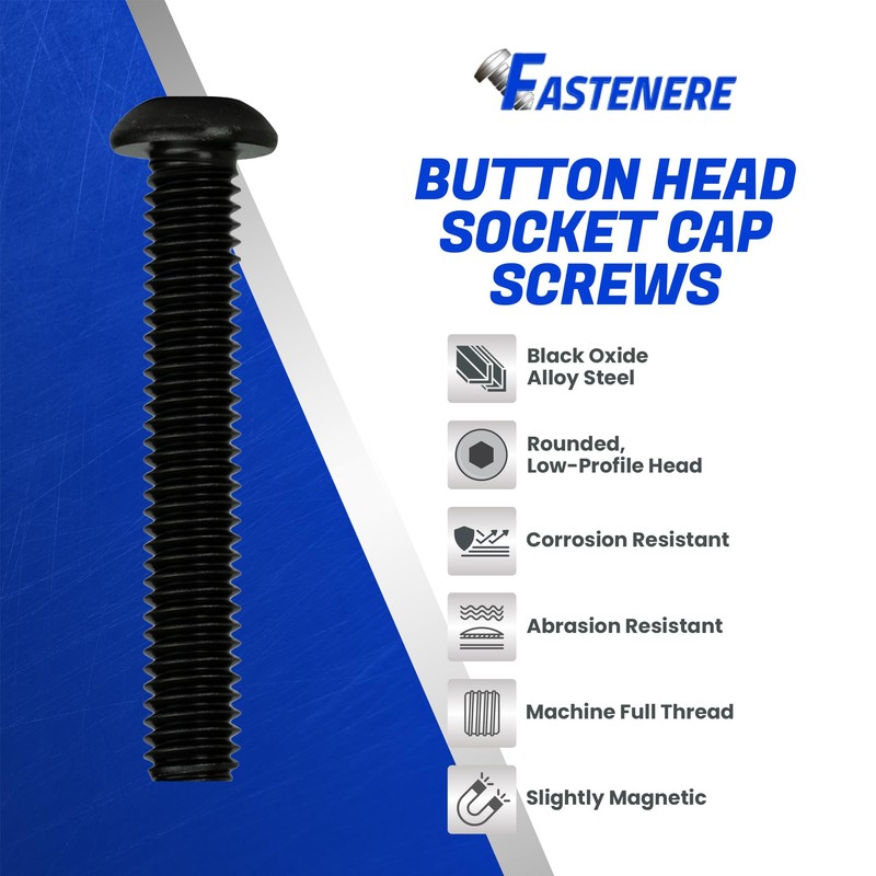 Fastenere Button Head Socket Cap Screws - 1/4-20 x 2-1/2"