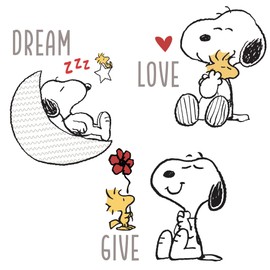 Bedtime Originals Snoopy Love Wall Decals/Stickers w/Woodstock, Stars, & Moon