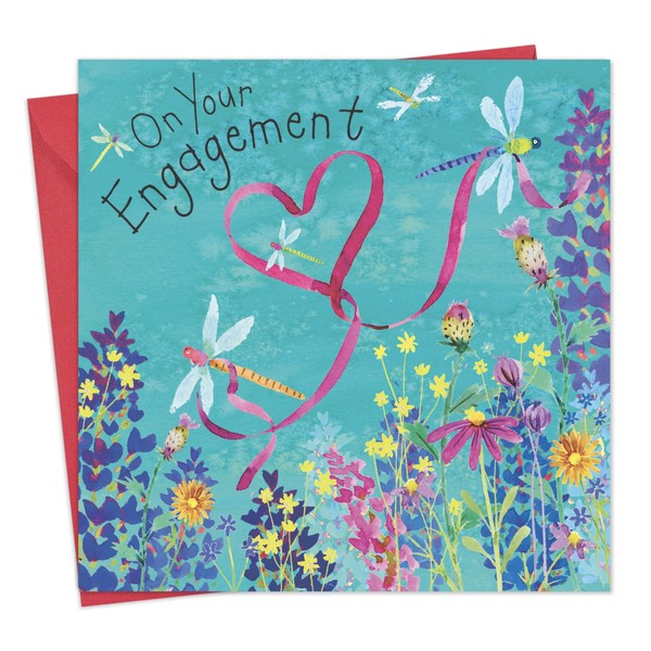 Twizler Engagement Card with Dragonflies – On Your Engagement Card – Engagement Card for Couples – Engagement Card For Friends – Couple to Be Card – Engagement Gifts - Wedding Card
