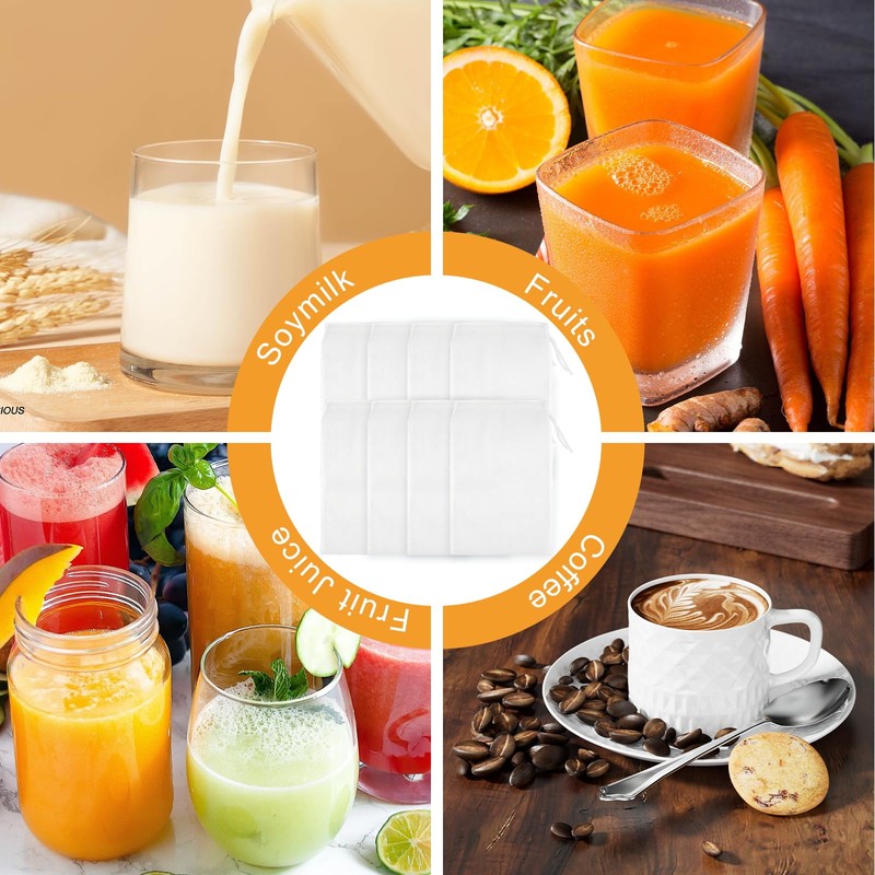 8Pcs Muslin Bag Cloths for Cooking Straining,Cheese Cloth,Reusable Nut Milk